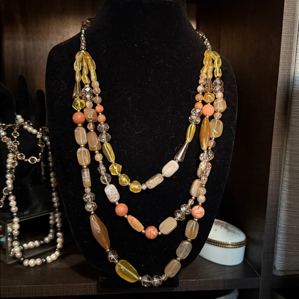Multi Strand Beaded Necklace and Bracelet set